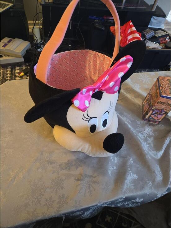 Disney Other - Disney Minnie Mouse Plush Easter Basket Bucket